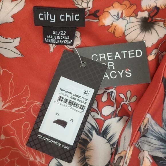 NWT CITY CHIC Floral Twist Front Plus Size Women's Blouse XL‎ (Size 22) - Picture 6 of 6